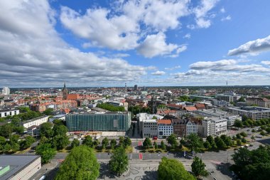 Leipzig, Saksonya 'daki New Town Hall' dan Skyline Şehri, Almanya Hannover, Almanya