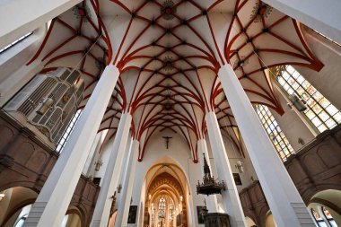 Leipzig, Almanya - 10 Haziran 2023: Leipzig, Almanya 'da Lüteriyen St. Thomas Kilisesi Thomaskirche İçişleri.