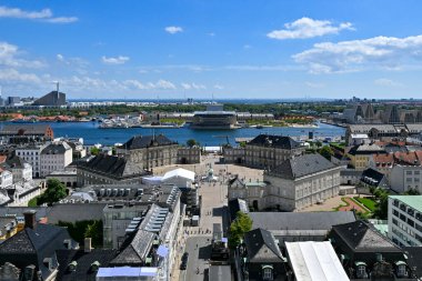 Panoramic view of the skyline of Copenhagen, Denmark from Frederick's Church. clipart
