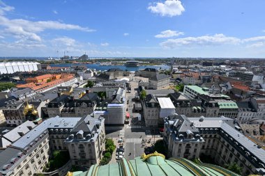 Panoramic view of the skyline of Copenhagen, Denmark from Frederick's Church. clipart
