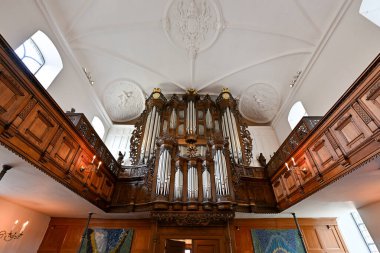 Kopenhag, Danimarka - 15 Temmuz 2023 Holmens Kirke Kilisesi Kopenhag Holmens Kanalı, Danimarka