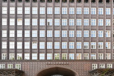 Hamburg, Germany - Jul 14, 2023: Chilehaus brick building in Hamburg, Germany. clipart