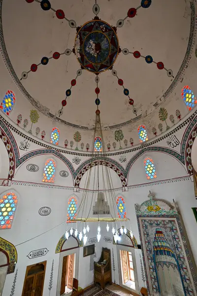 stock image Mostar, Bosnia Herzegovina - Jul 23, 2023: Mosque Koski Mehmed Pasha built in 1617-1619 on the orders of the viceroy Koski Mehmed Pasha.The height is 28 meters with 78 steps, encircling the minaret.