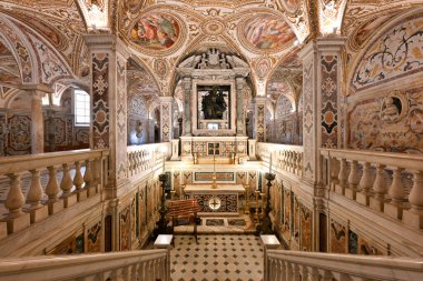 Salerno, İtalya - 4 Ağustos 2023 Salerno, Campania, İtalya 'daki Renkli Mahzen.