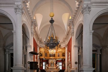 Saint Baise baroque style church at Luza square in Dubrovnik, Croatia. clipart