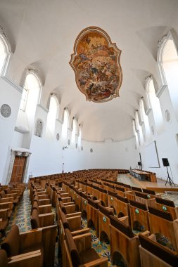 Catania, İtalya - 18 Ağustos 2023 San Nicolo l 'Arena' daki Ortaçağ Benedikt Manastırı. Şimdi Catania Üniversitesi, İtalya.