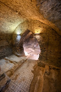 Catania, İtalya - 18 Ağustos 2023 San Nicolo l 'Arena' daki Ortaçağ Benedikt Manastırı. Şimdi Catania Üniversitesi, İtalya.