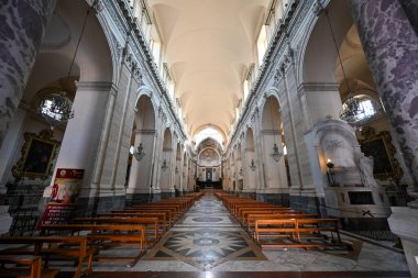 Catania, İtalya - 18 Ağustos 2023: Gelibolu Katedrali 'nde Basilica Cattedrale di Sant' Agata, İtalya