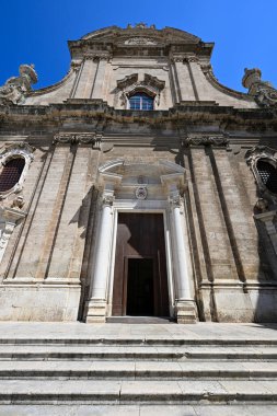Eski Monopoli, Puglia, İtalya 'daki Maria Santissima della Madia Katedrali (Basilica Cattedrale Maria Santissima della Madia). Apulia Bölgesi