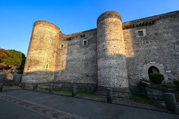 stock image Panorama of the Castello Ursino, also known as Castello Svevo di Catania, is a castle in Catania, Sicily, southern Italy.