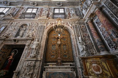 Palermo, İtalya - 29 Ağustos 2023: Tarihi Palermo, Sicilya, İtalya 'da Lekesiz Gebelik Kilisesi.