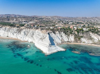 İtalya 'da Agrigento, Sicilya' da (Türklerin Merdivenleri) Scala dei turchi.