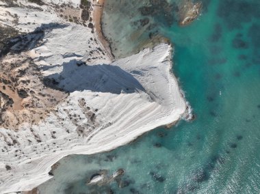 İtalya 'da Agrigento, Sicilya' da (Türklerin Merdivenleri) Scala dei turchi.