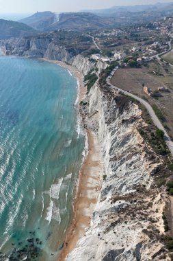 İtalya 'da Agrigento, Sicilya' da (Türklerin Merdivenleri) Scala dei turchi.