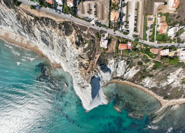 İtalya 'da Agrigento, Sicilya' da (Türklerin Merdivenleri) Scala dei turchi.