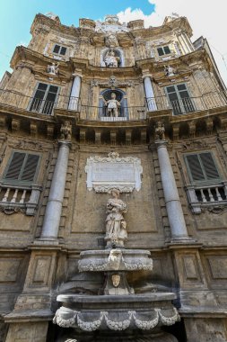 Sicilya Villena Meydanı, Palermo, İtalya Quattro Canti.