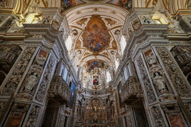 Palermo, İtalya - 30 Ağustos. 2023: İtalya, Sicilya, Palermo 'daki Aziz Mary Kilisesi (ya da Casa Professa). Bu kilise Sicilya 'daki en önemli Barok kiliselerinden biridir..