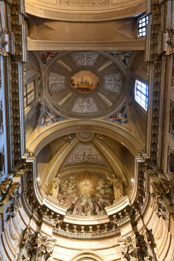 Rome, Italy - Sep 1, 2023: Interior of the Church of Saint Vincent and Anastasius in Trevi (Santi Vincenzo e Anastasio a Trevi) in Rome, Italy. clipart