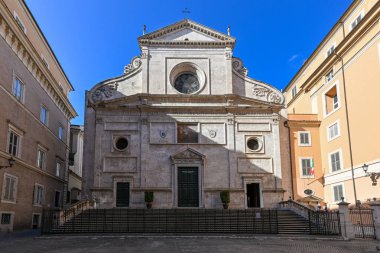 Campo Marzio 'daki St. Augustine Bazilikası' nın manzarası, Roma, İtalya (Campo Marzio 'daki Basilica di Sant' Agostino), Roma, İtalya