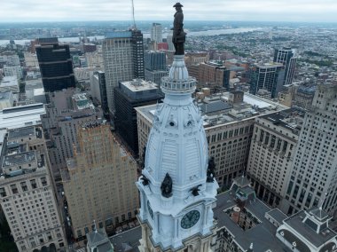 Aerial view of The Philadelphia City Hall, City hall in Philadelphia, Pennsylvania, USA clipart