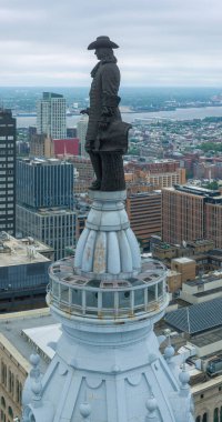 Philadelphia Belediye Binası 'nın hava görüntüsü, Philadelphia, Pennsylvania, ABD