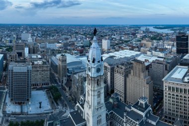 Philadelphia Belediye Binası 'nın hava görüntüsü, Philadelphia, Pennsylvania, ABD