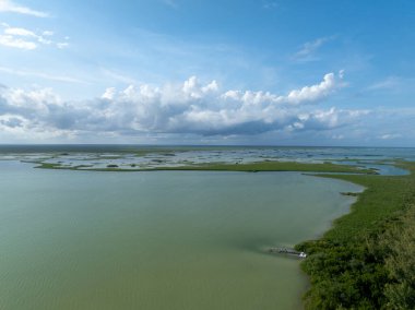 Boca Paila, Tulum, Meksika 'nın hava görüntüleri.