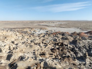 Bisti / De-Na-Zin Wilderness 'deki Hayaller Vadisi, New Mexico, ABD.