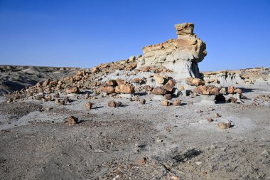 Bisti / De-Na-Zin Wilderness 'deki Hayaller Vadisi, New Mexico, ABD.