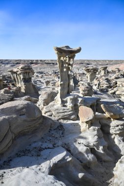 Bisti / De-Na-Zin Wilderness 'deki Hayaller Vadisi, New Mexico, ABD.