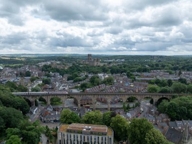 Railway viaduct in Durham City, England. The Victorian viaduct carries the United Kingdom's East Coast Mainline. clipart