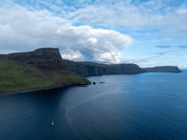 Neist Işık Evi 'nin Havadan Bakışı, Skye Adası, İskoçya