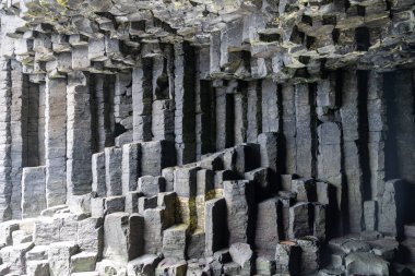 Fingal cave on Staffa island on the coast of Scotland. clipart