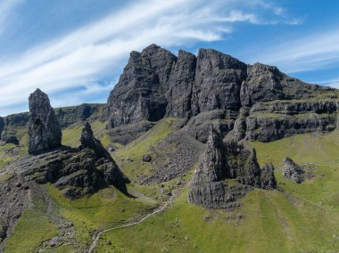 Storr 'un Yaşlı Adamı etkileyici manzara, Skye Adası, İskoçya, İngiltere, Avrupa
