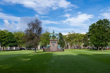 Edinburgh, UK - Jul 17, 2024: Albert Memorial, showing equestrian statue of Prince Albert. clipart