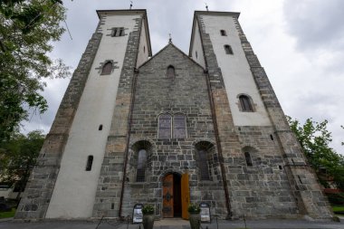 Saint Mary's Church in Bergen, Norway. St Mary`s church is the oldest existing building in Bergen. clipart