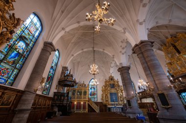 Stockholm, İsveç - 3 Ağustos 2024 Stockholm 'de bazen St. Gertrude Kilisesi olarak da anılan Alman Kilisesi