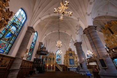 Stockholm, Sweden - Aug 3, 2024: Interior of the German Church sometimes called St. Gertrude's Church in Stockholm clipart