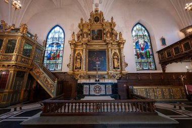 Stockholm, İsveç - 3 Ağustos 2024 Stockholm 'de bazen St. Gertrude Kilisesi olarak da anılan Alman Kilisesi