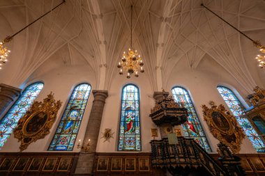 Stockholm, İsveç - 3 Ağustos 2024 Stockholm 'de bazen St. Gertrude Kilisesi olarak da anılan Alman Kilisesi