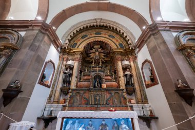 Mealhada, Portekiz - 15 Ağustos 2024: Convento de Santa Cruz, Bucaco Sarayı, Serra do Bucaco, Mealhada, Portekiz