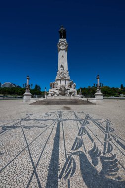 Lisbon, Portugal - Aug 19, 2024: Statue Marques do Pombal at Marques do Pombal square in Lisboa, Portugal clipart