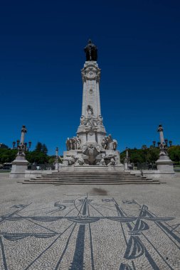 Lisbon, Portugal - Aug 19, 2024: Statue Marques do Pombal at Marques do Pombal square in Lisboa, Portugal clipart