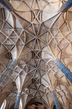 Lizbon, Portekiz - 21 Ağustos 2024: Lizbon, Portekiz 'deki Igreja de Santa Maria de Belem' in İçişleri.