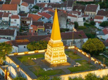 Obelisk of Alto da Memoria in honor of D. Pedro IV in Terceira, Azores, Portugal. clipart