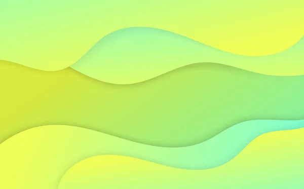 Абстрактные Желтые Зеленые Свободным Дизайном Формы Просто Дизайн Рисунком Декоративного — стоковый вектор