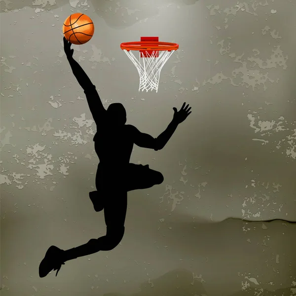 Basketball Players Silhouettes Imagnation — Vetor de Stock