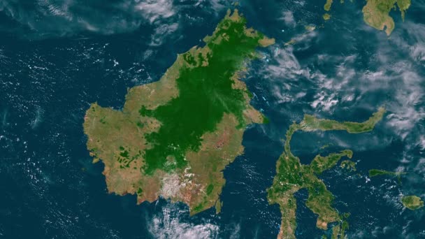Borneo Island Space Zoom Borneo Island Lost Jungles More Timelapse — Stock Video