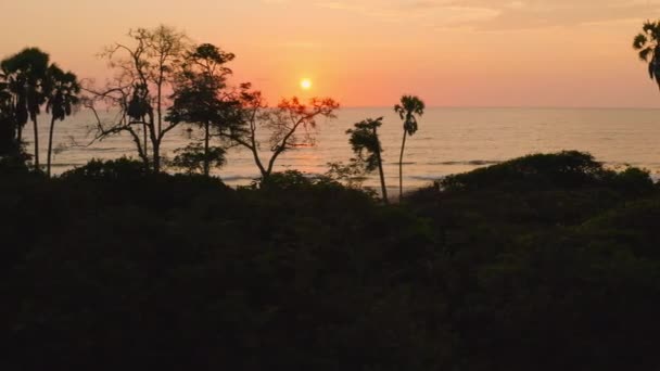Закат Побережье Пляже Который Находится Защитой Национального Парка Лоанго Западе — стоковое видео