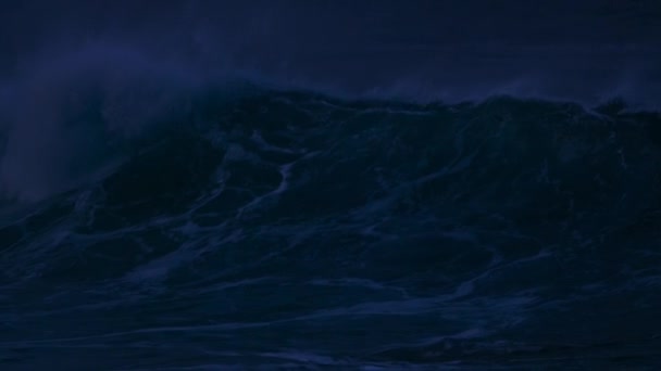 Повільно Рухаючись Наближаючись Великих Хвиль Вночі Великий Бар Єрний Риф — стокове відео